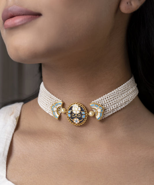 Blue Feroza Meher Choker Necklace