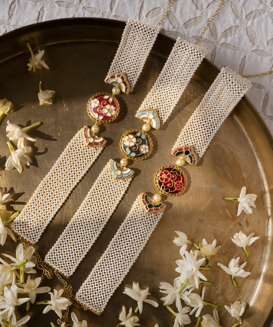 Pink Feroza Gulaabi Meher Choker Necklace