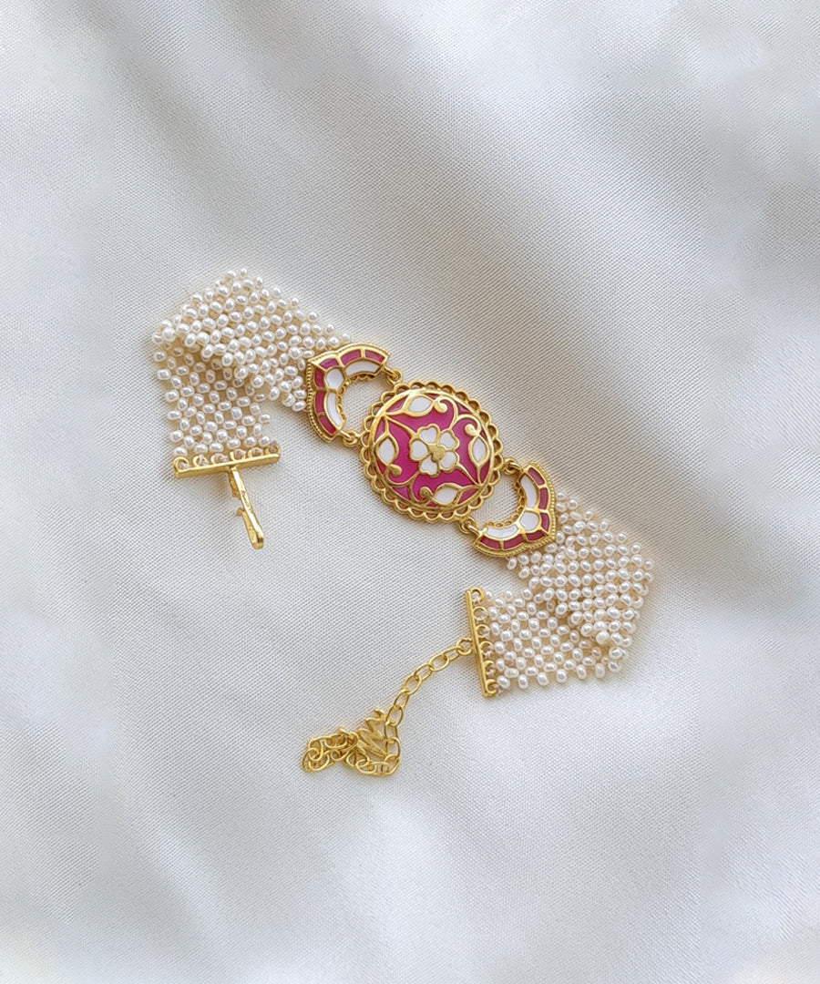 Pink Feroza Meher Gulaabi Pearl Bracelet