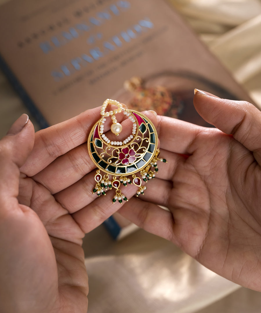 Multi Feroza Phulkari Pearl Mangtika