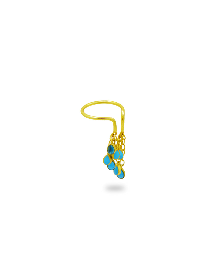 Blue Feroza Baani Drop Ring
