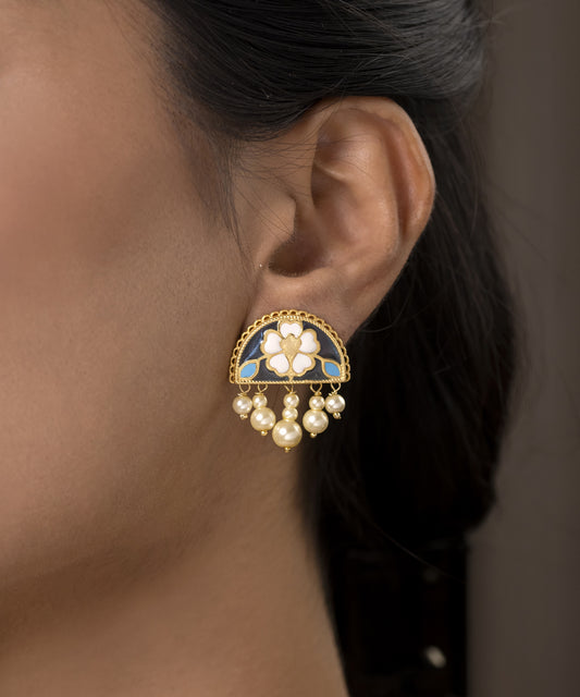 Blue Feroza Meher Chand Stud Earrings
