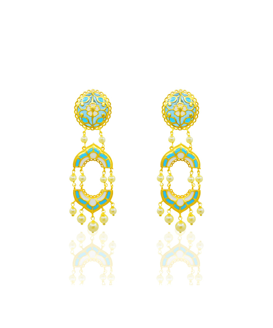 Blue Feroza Arshia Dangle Earrings