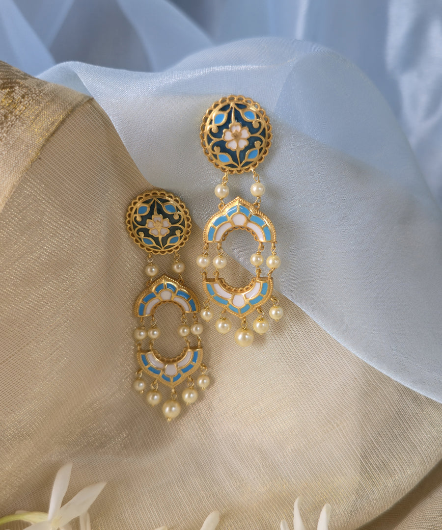 Blue Feroza Arshia Dangle Earrings