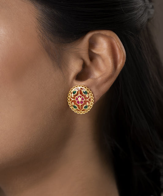 Multi Feroza Phulkari Seerat Stud Earrings