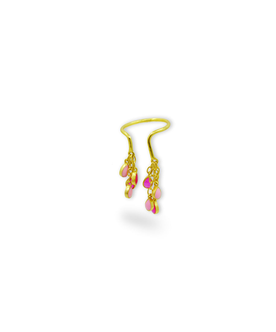 Pink Feroza Gulaabi Baani Drop Ring