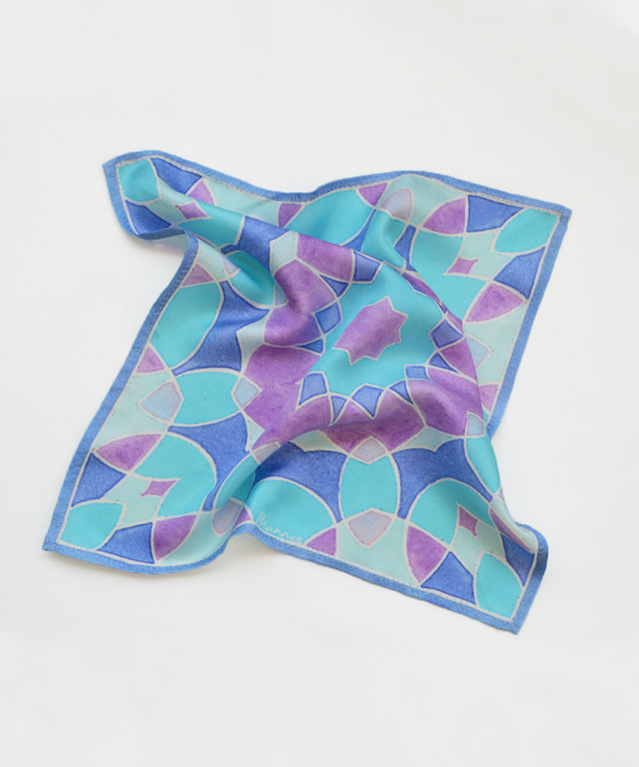Kaleidoscope Pocket Square Blue