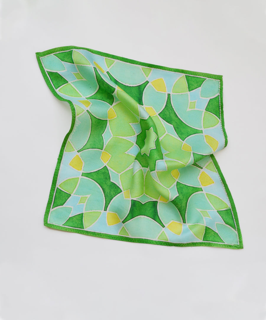 Kaleidoscope Pocket Square Green