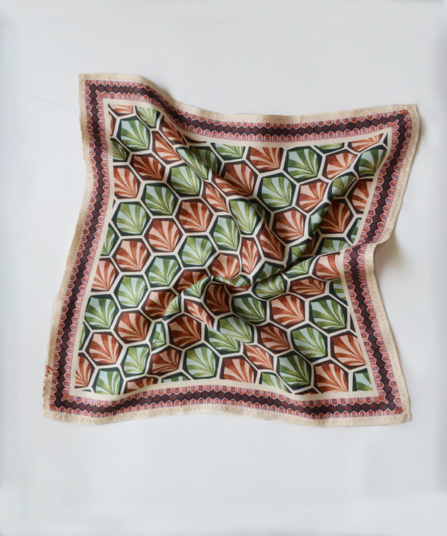 Magnolia Pocket Square Green