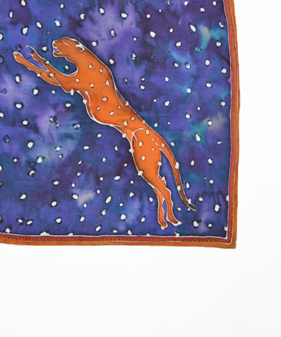 Panther Pocket Square Blue