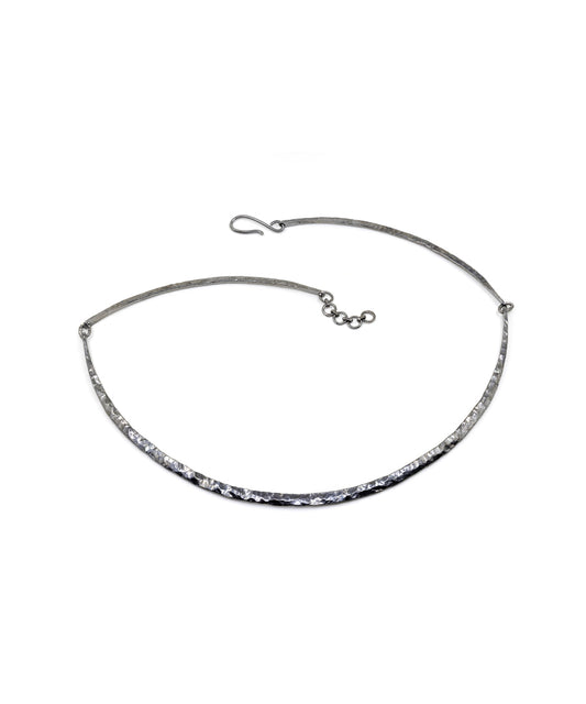 Black rhodium plated 925 silver choker necklace.