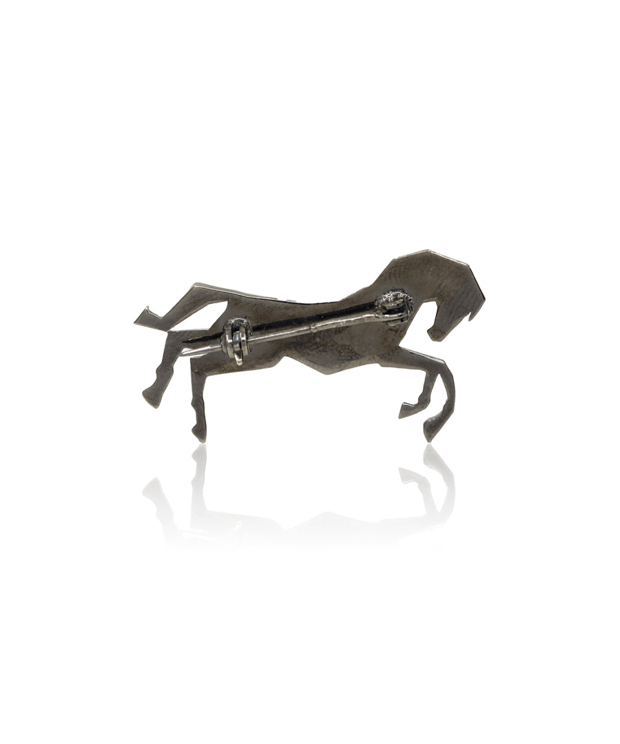 Black Untamed Horse Lapel Pin