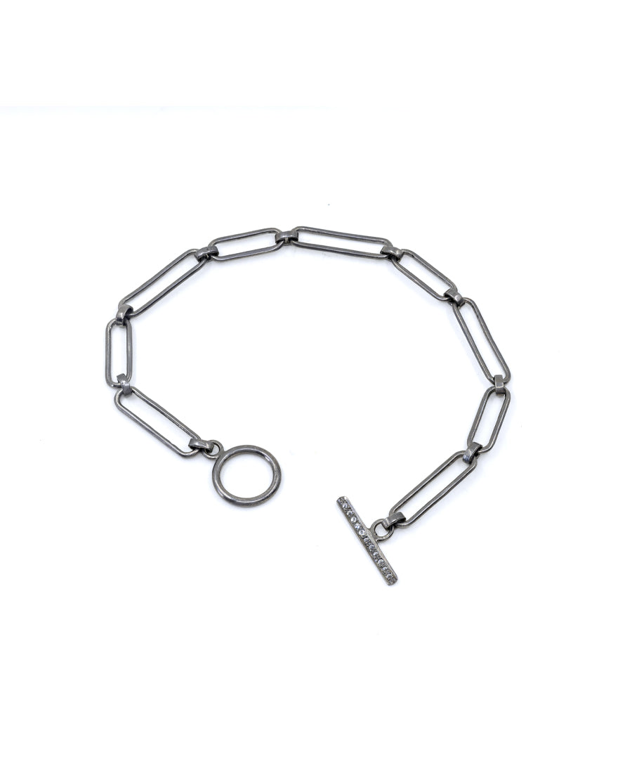 Black Paperclip Chain Bracelet