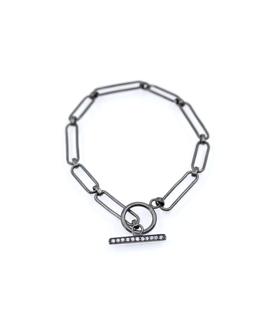Black Paperclip Chain Bracelet