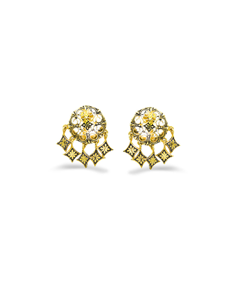 Golden Thar Dhora Murki Earrings