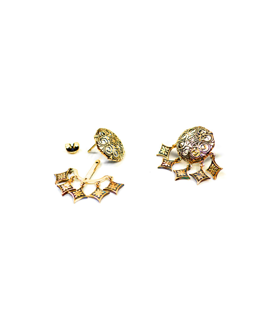 Golden Thar Dhora Murki Earrings