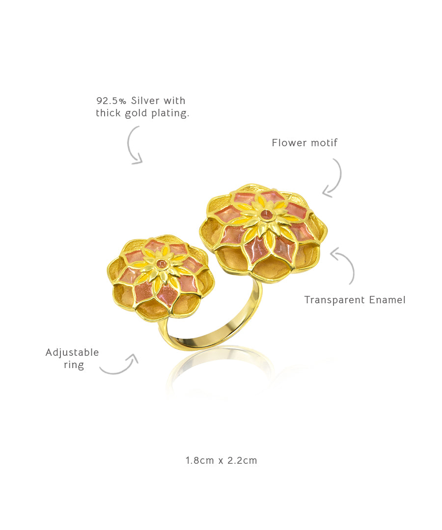 Golden Pink Gul Askim Ring