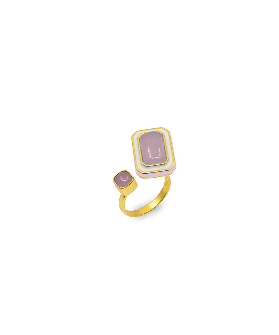 Cloudy Pink Tranquil Float Adjustable Ring