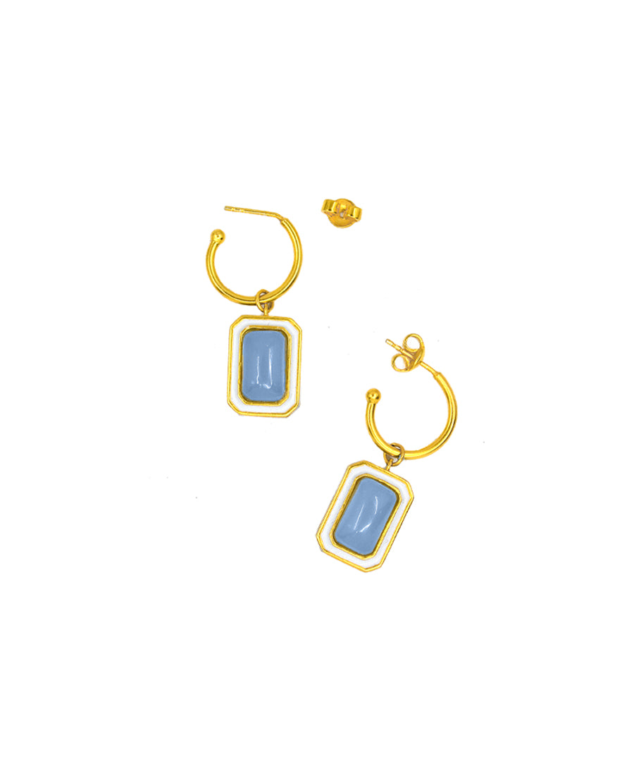 Ripple Blue Tranquil Vitamin Sea C Hoop Earrings
