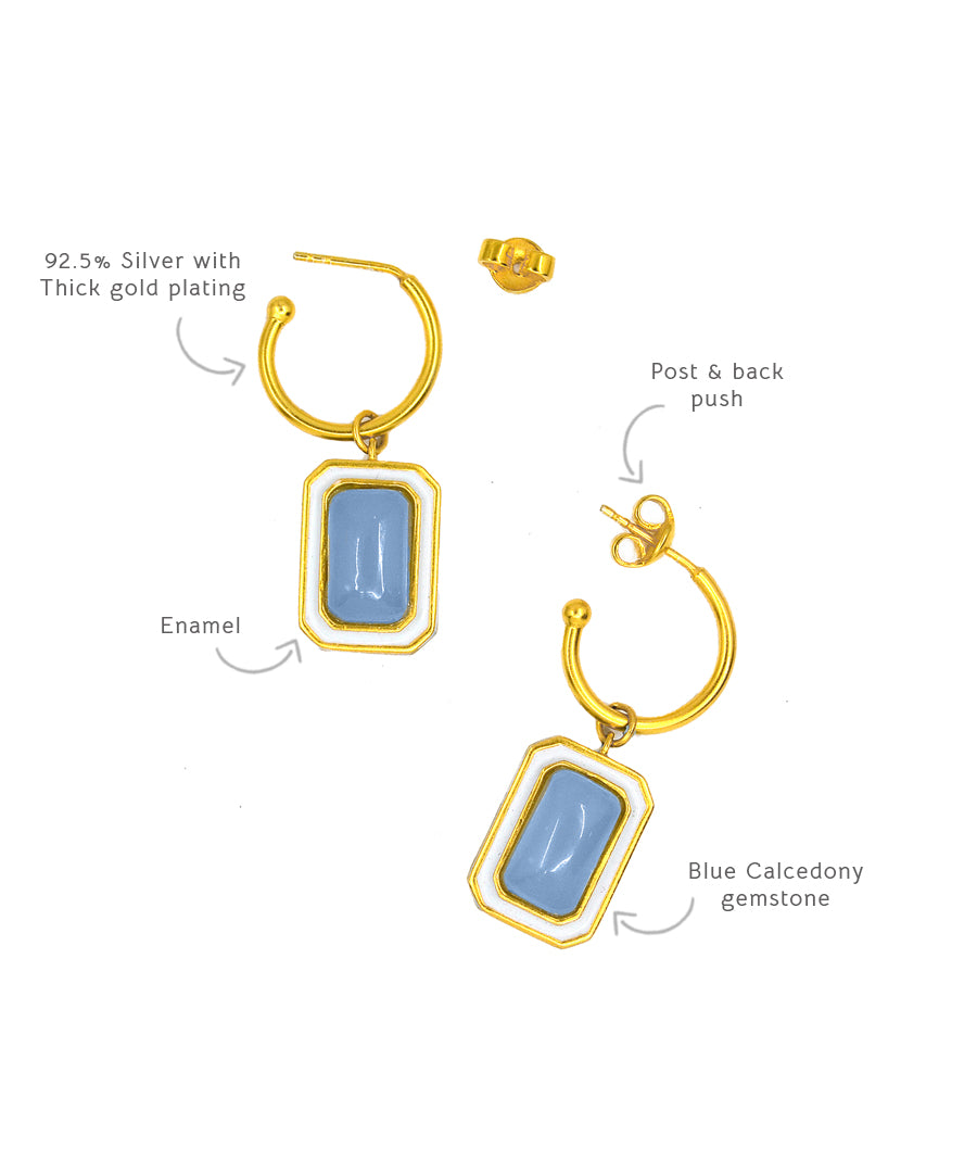Ripple Blue Tranquil Vitamin Sea C Hoop Earrings