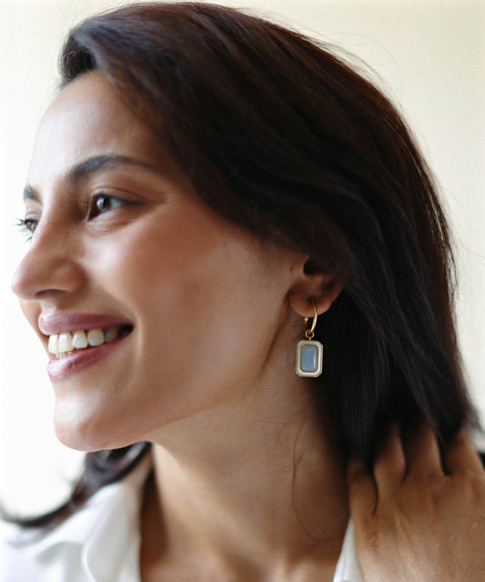 Ripple Blue Tranquil Vitamin Sea C Hoop Earrings