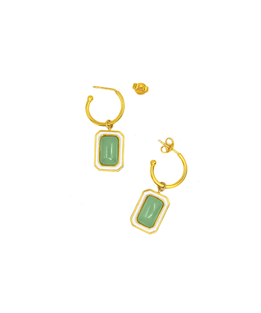 Foggy Green Tranquil Vitamin Sea C Hoop Earrings
