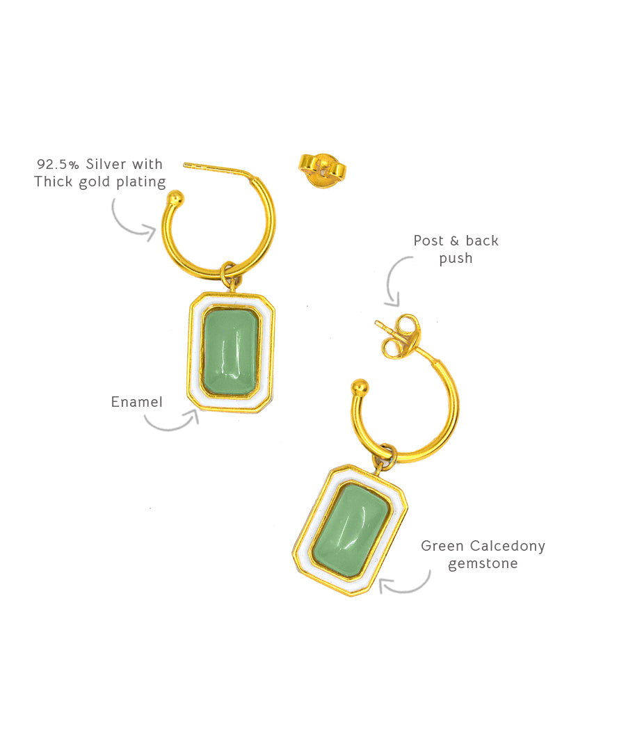 Foggy Green Tranquil Vitamin Sea C Hoop Earrings
