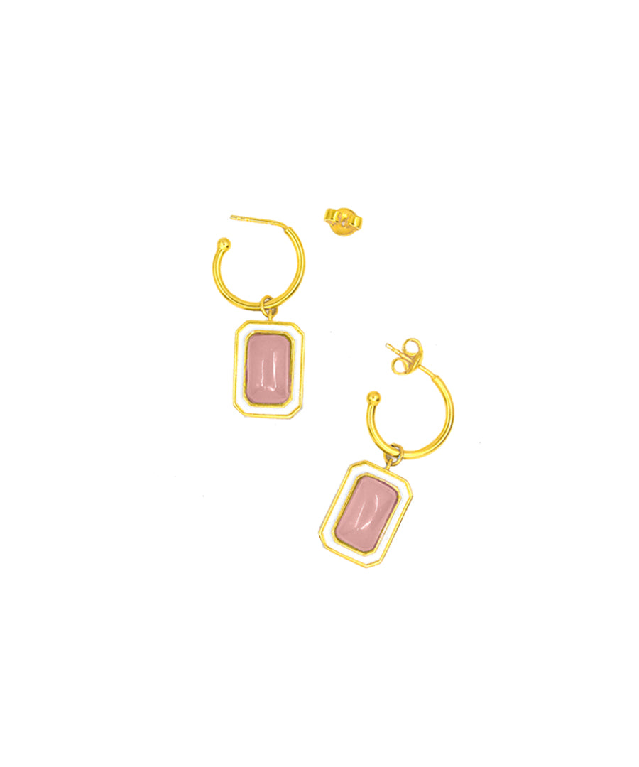 Cloudy Pink Tranquil Vitamin Sea C Hoop Earrings