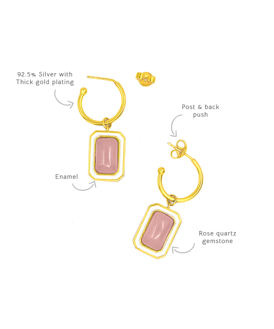 Cloudy Pink Tranquil Vitamin Sea C Hoop Earrings
