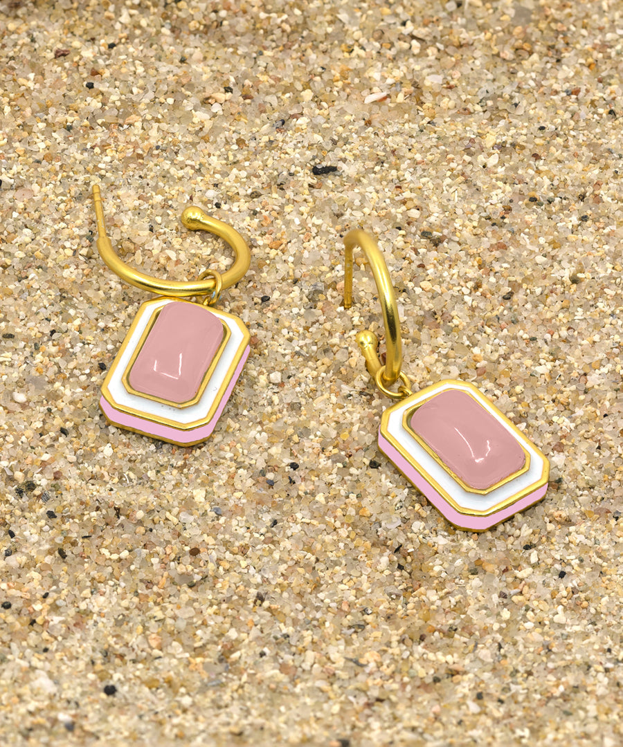 Cloudy Pink Tranquil Vitamin Sea C Hoop Earrings