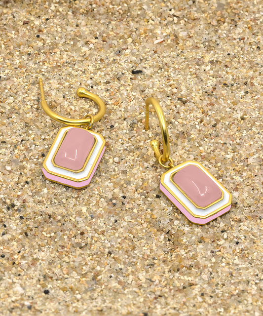 Cloudy Pink Tranquil Vitamin Sea C Hoop Earrings