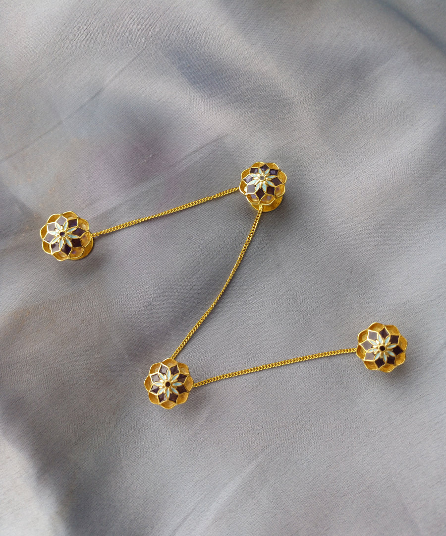 Blue enamel kurta buttons.