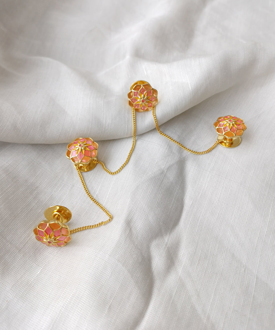 Handcrafted kurta buttons.
