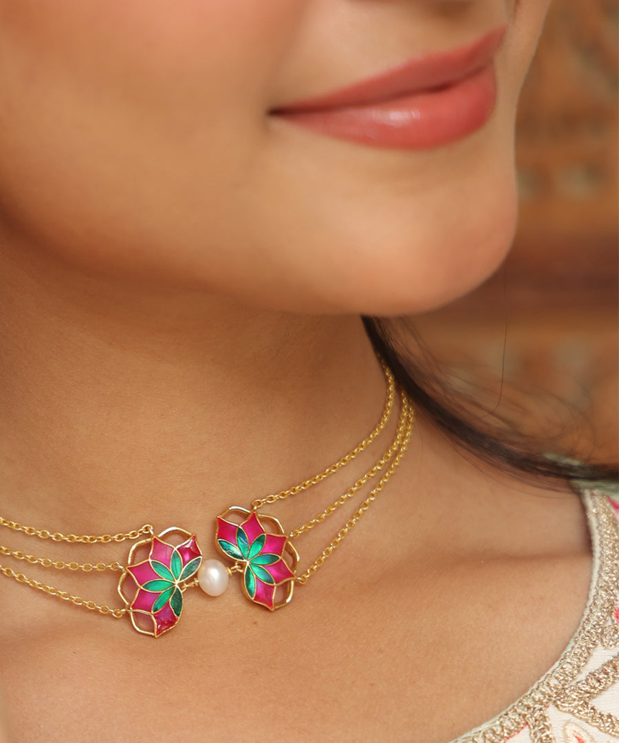 Rani Pink Gul Nuwwar Choker