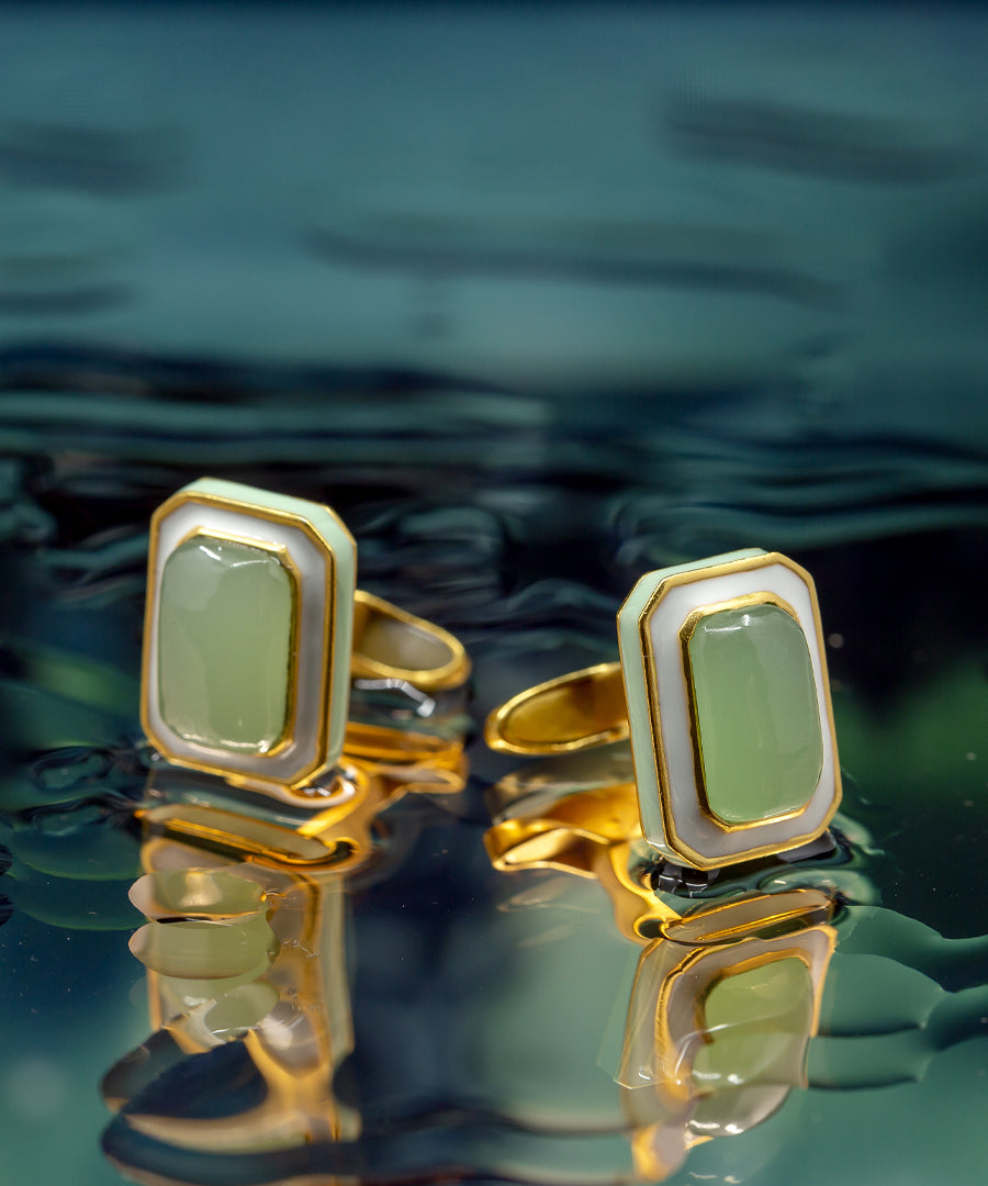 Foggy Green Tranquil Vitamin Sea Cufflinks