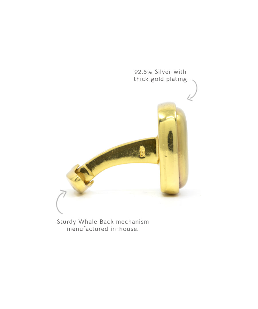 Golden Bevel Insignia Cufflinks