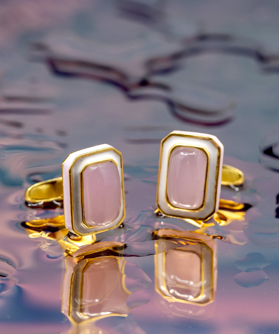 Cloudy Pink Tranquil Vitamin Sea Cufflinks