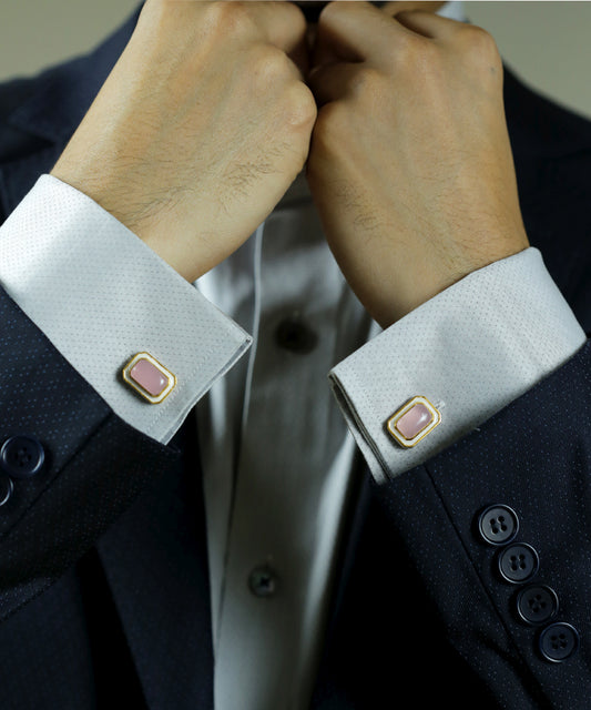 Cloudy Pink Tranquil Vitamin Sea Cufflinks