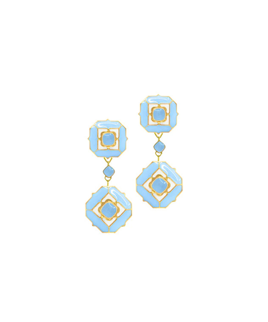 Ripple Blue Tranquil Serene Dangle Earrings