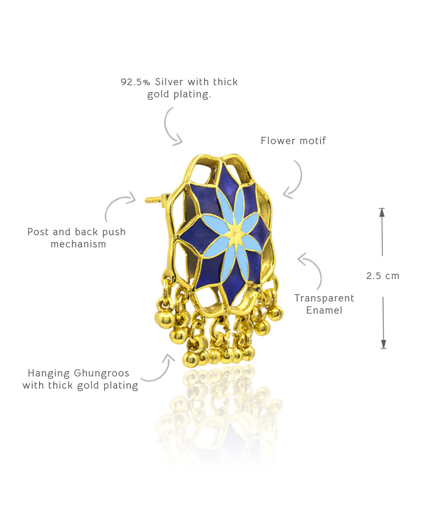 Blue Gul Kumud Stud Earrings