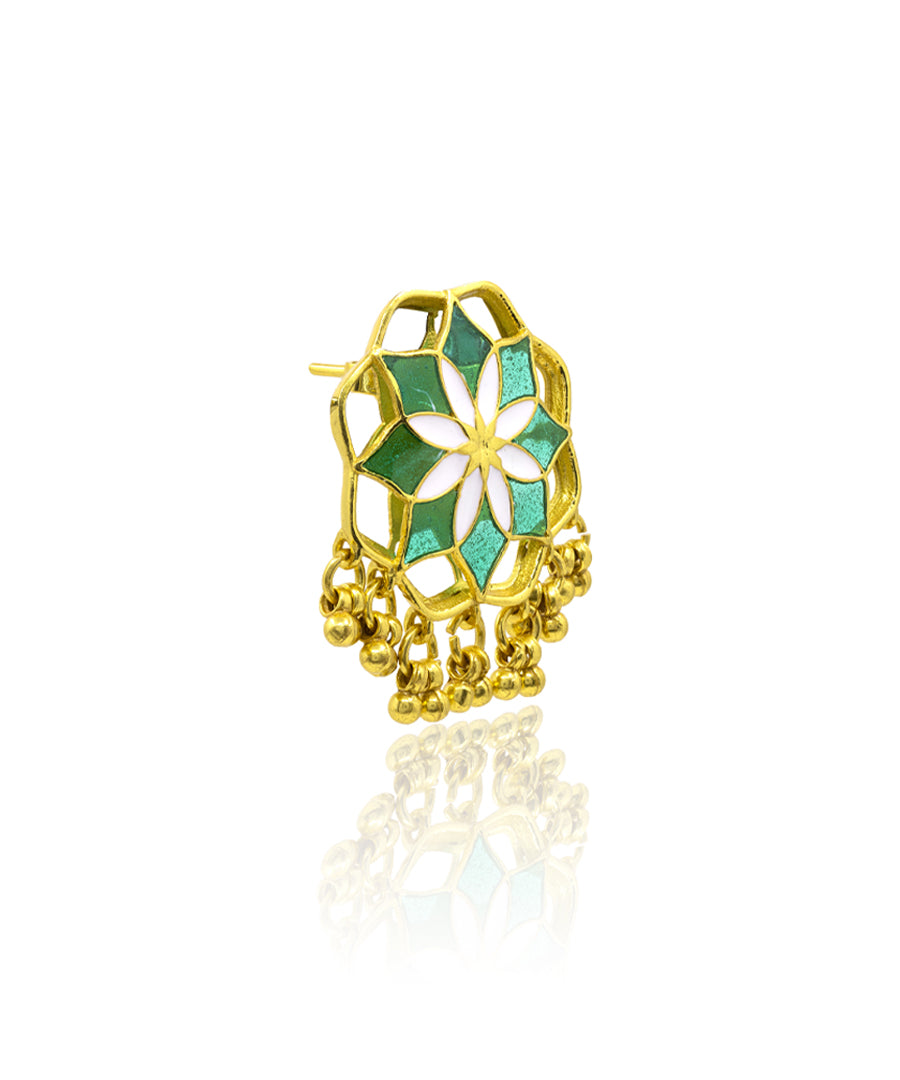 Green Gul Kumud Stud Earrings