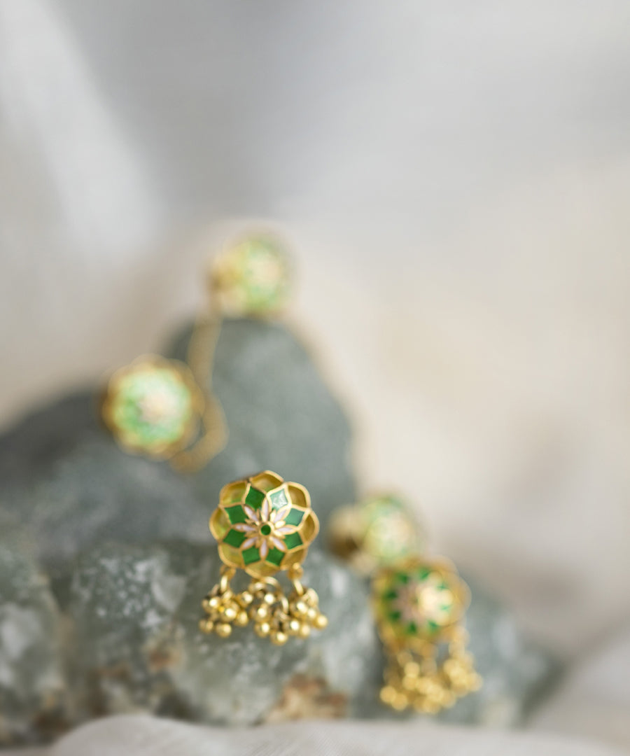 100% handcrafted golden kurta buttons. Ghungroo kurta buttons.