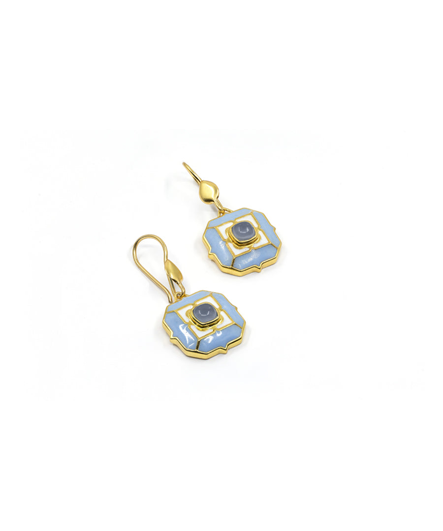 Ripple Blue Tranquil Sea Breeze Hook Earrings