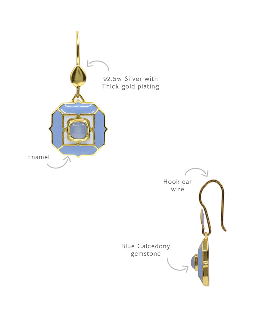 Ripple Blue Tranquil Sea Breeze Hook Earrings