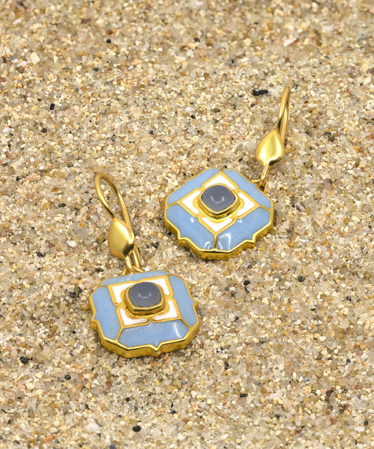 Ripple Blue Tranquil Sea Breeze Hook Earrings