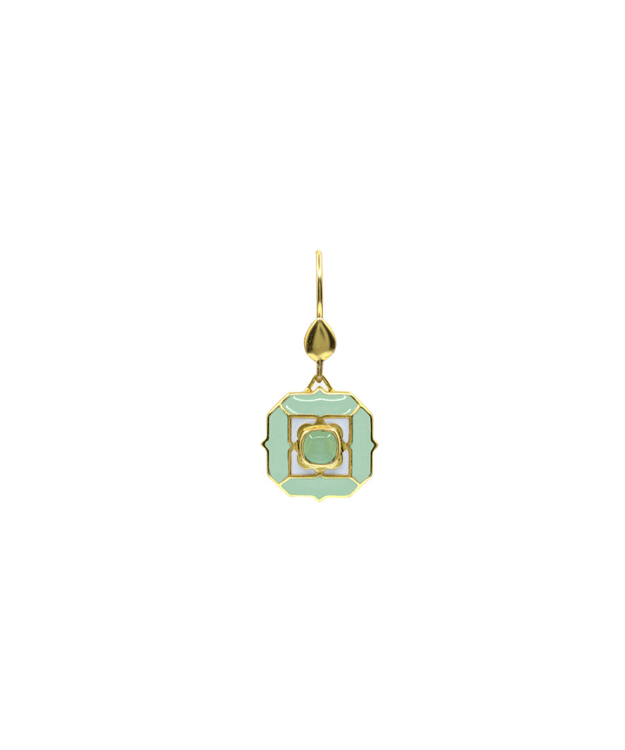 Foggy Green Tranquil Sea Breeze Hook Earrings
