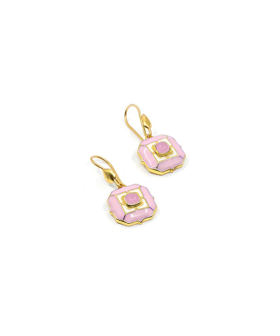 Cloudy Pink Tranquil Sea Breeze Hook Earrings