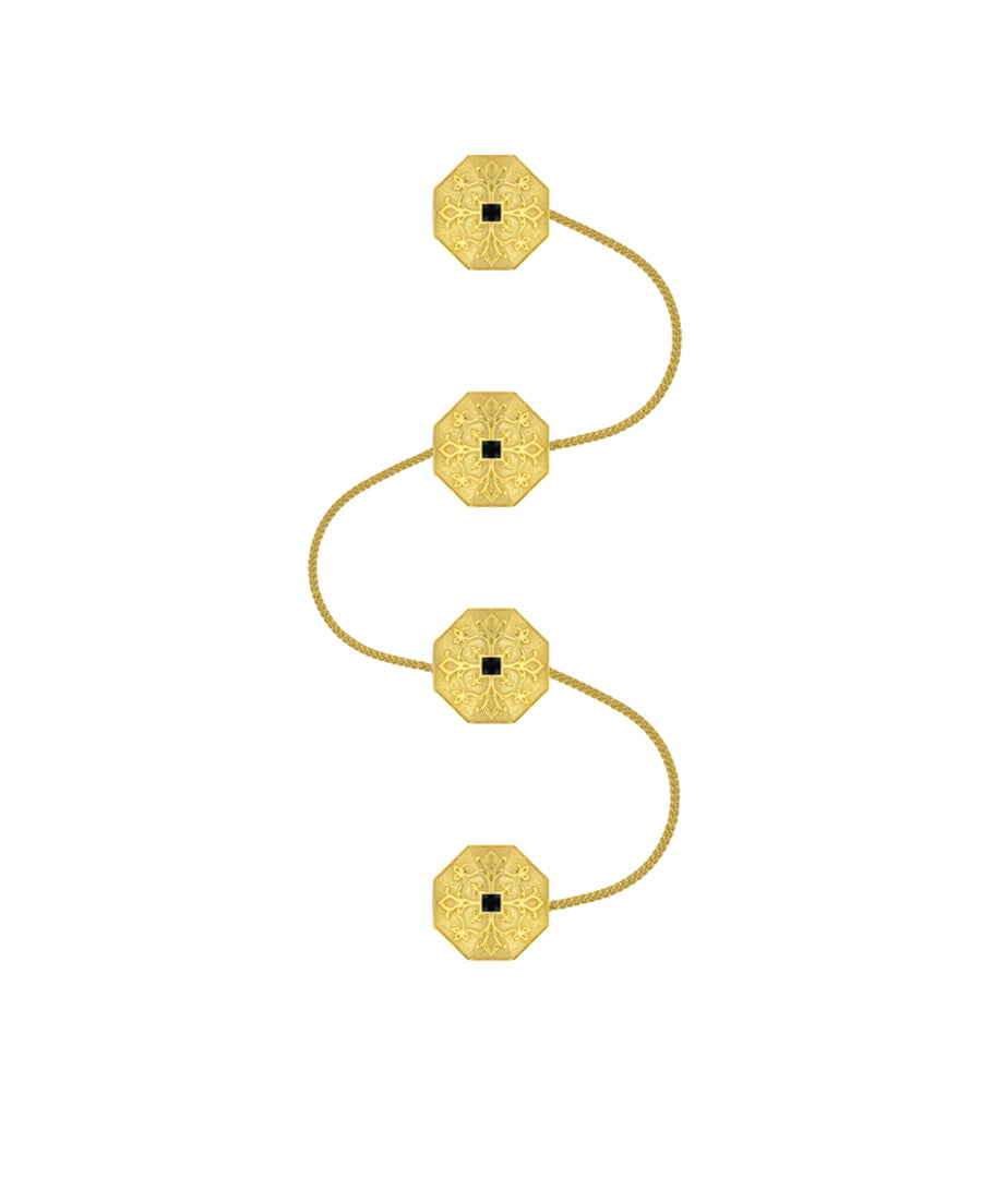 Set of 4 kurta buttons with chain.