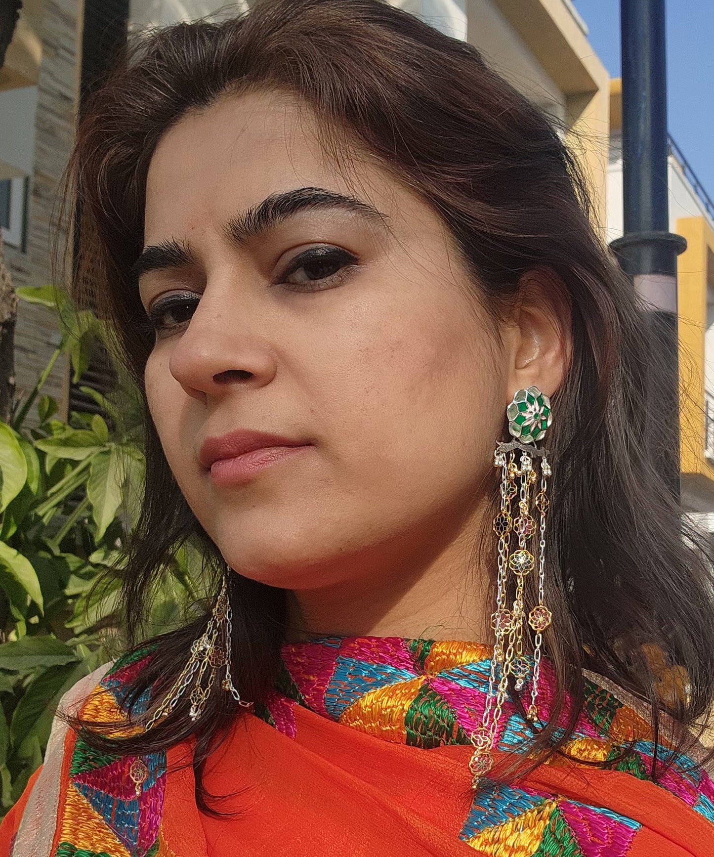 Golden Gul Gulbaari Detachable Chain Earrings Small