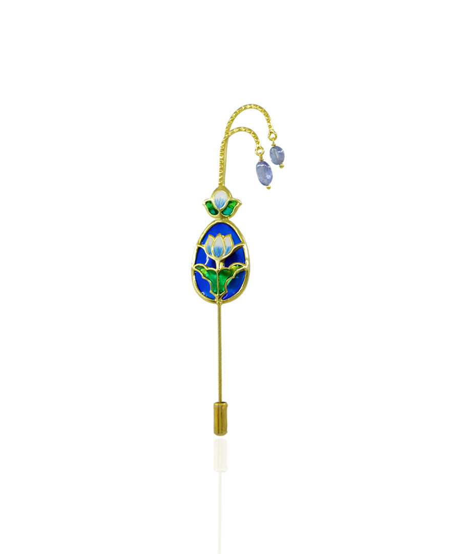 Blue Aks Lotus Lapel Pin-Men's Brooch Pin